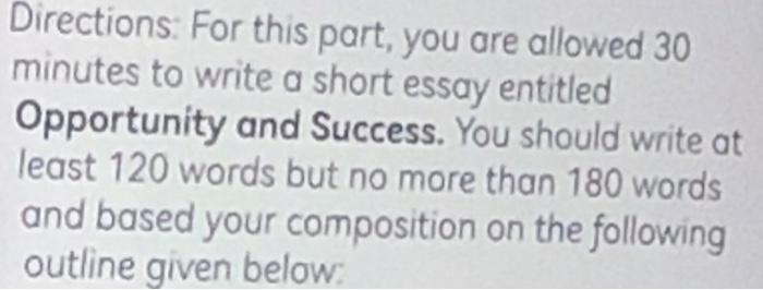 Directions: For this part, you are allowed 30 minutes | Chegg.com