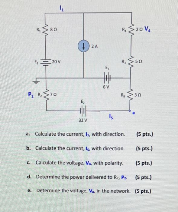Solved a. Calculate the current, with direction, through | Chegg.com