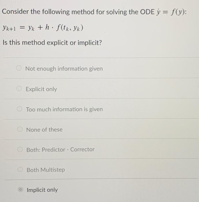 Solved Consider the following method for solving the ODE y = | Chegg.com