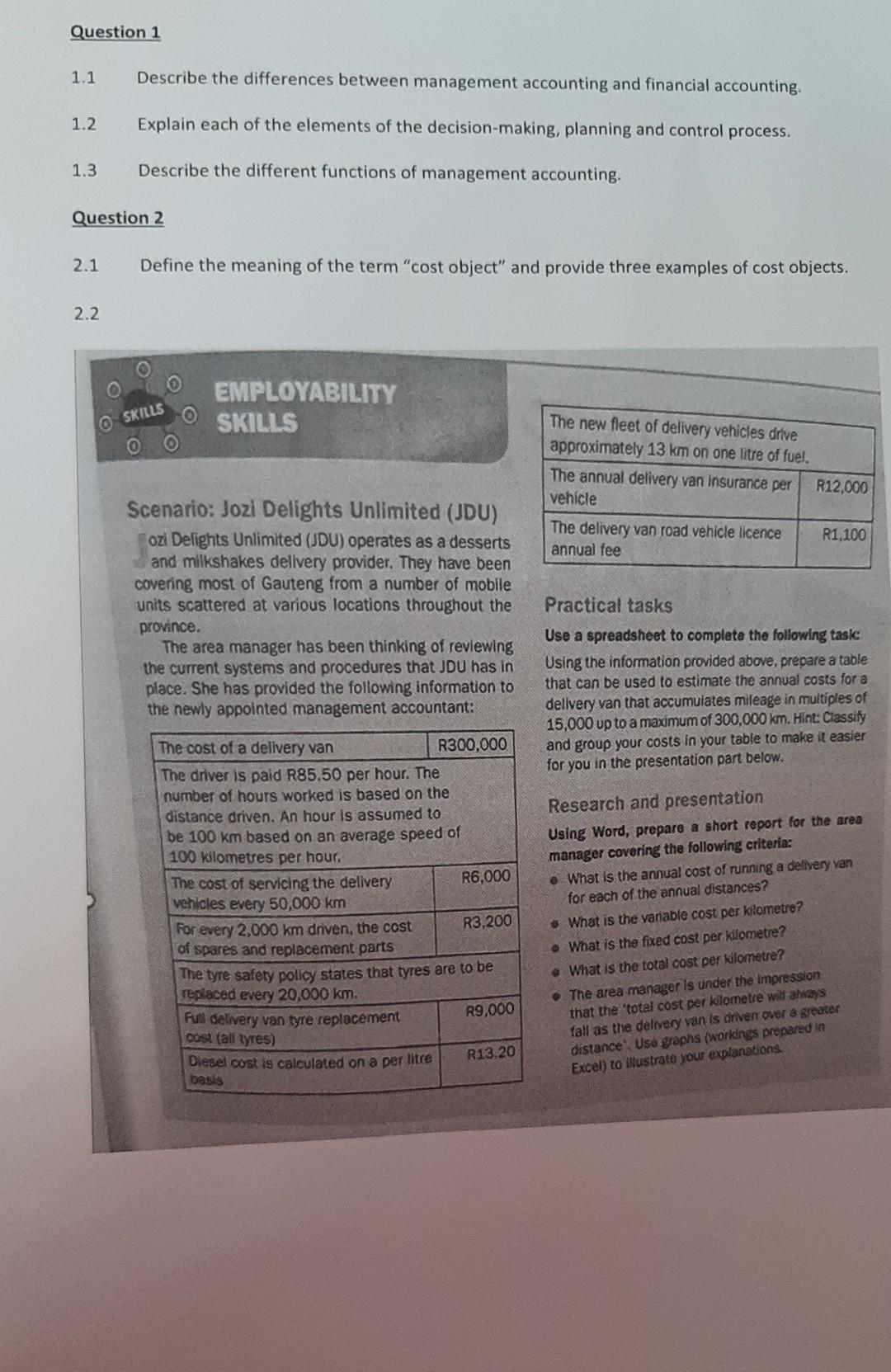 Solved Question 1 1.1 Describe the differences between | Chegg.com