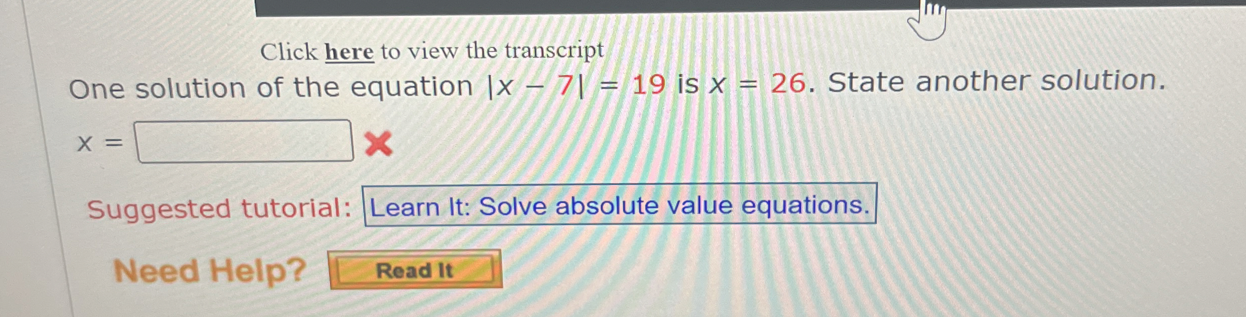 Solved Click Here To View The TranscriptOne Solution Of The | Chegg.com