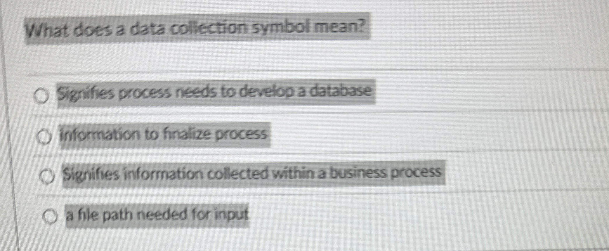 Solved What does a data collection symbol mean?Signifies