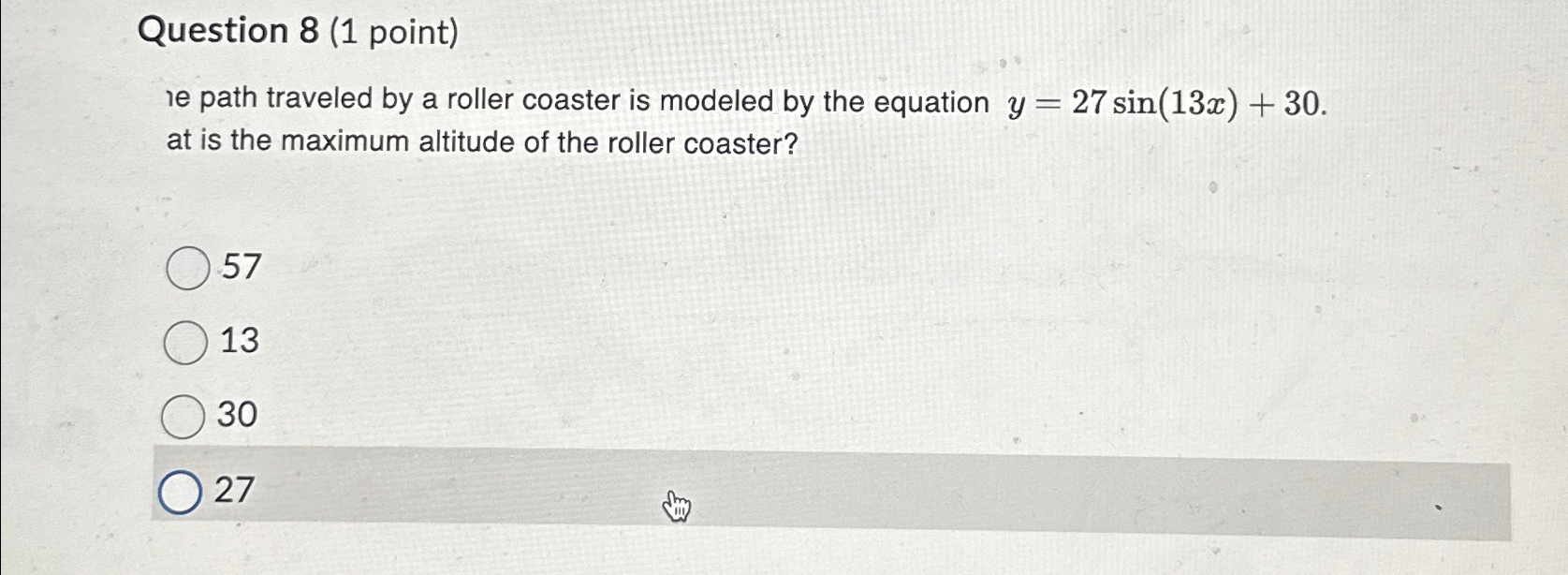 Solved Question 8 1 point ie path traveled by a roller Chegg