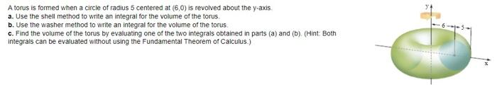Solved A torus is formed when a circle of radius 5 centered | Chegg.com
