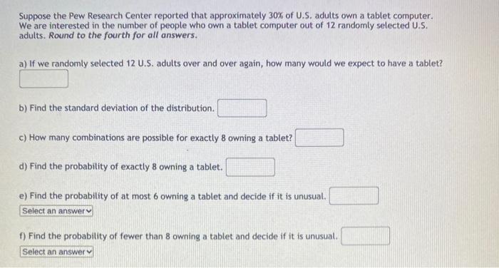 Solved Suppose The Pew Research Center Reported That | Chegg.com