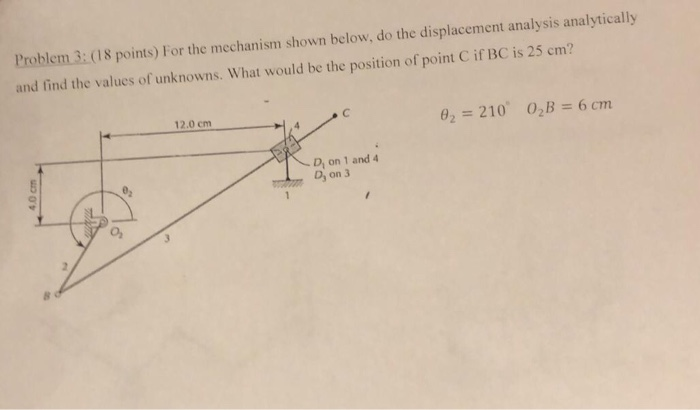 Solved Problem 3: (18 points) For the mechanism shown below, | Chegg.com