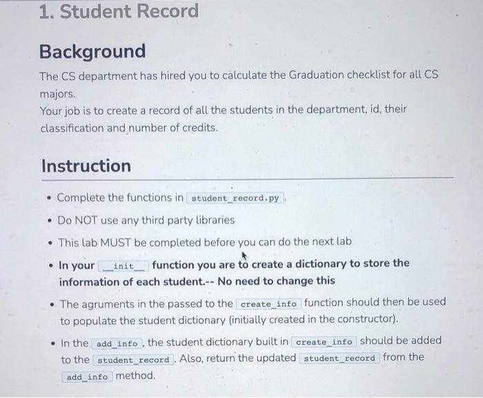 Solved Background The CS department has hired you to | Chegg.com