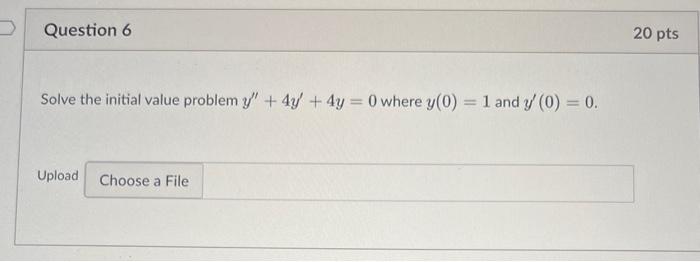 Solved Solve The Initial Value Problem Y′′ 4y′ 4y 0 Where