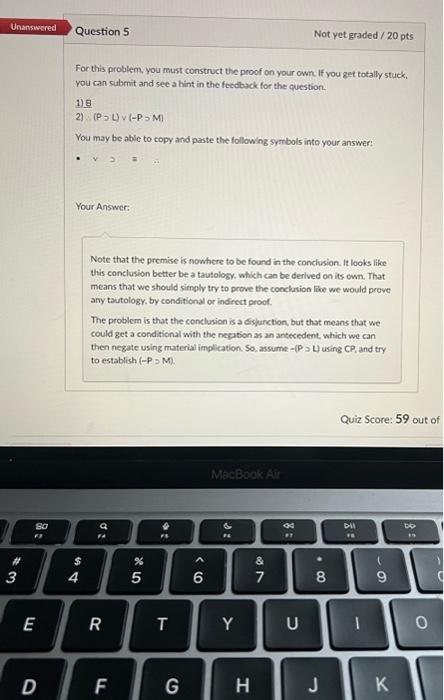 For this problem, you must construct the proof on | Chegg.com