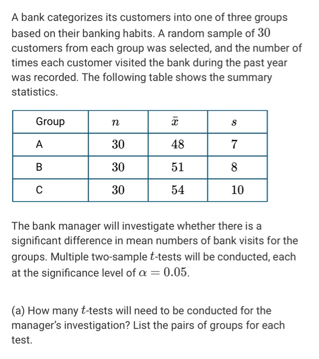 Solved A bank categorizes its customers into one of three | Chegg.com