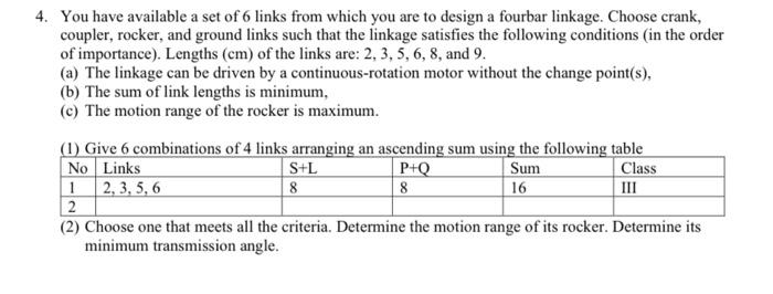 Solved You have available a set of 6 links from which you | Chegg.com