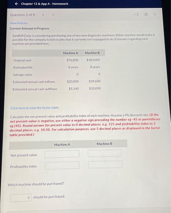 Solved Chapter 12 & App A - Homework Question 2 of 9 - 13 E | Chegg.com
