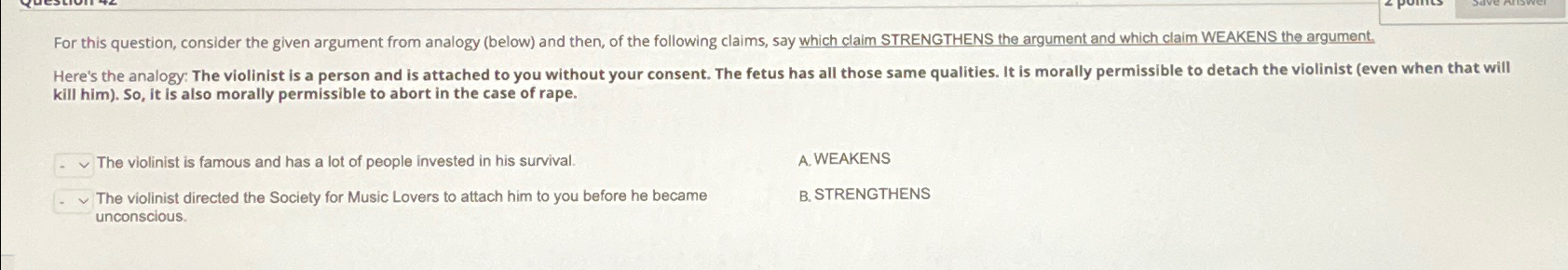 Solved kill him). ﻿So, ﻿it is also morally permissible to | Chegg.com