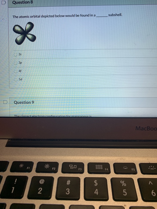 Solved Question 8 The atomic orbital depicted below would be | Chegg.com