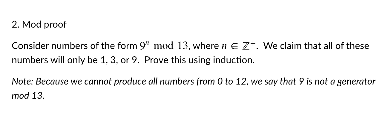 Solved 2. Mod proof Consider numbers of the form 9