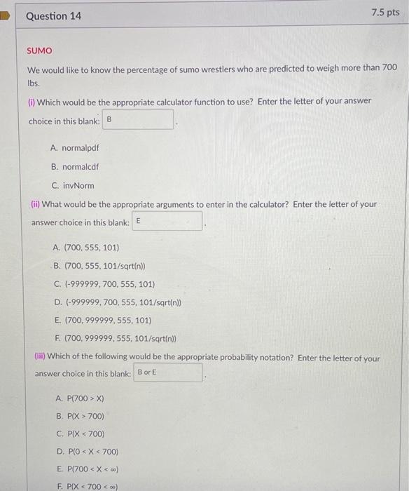 Solved use the information below to answer the sumo | Chegg.com