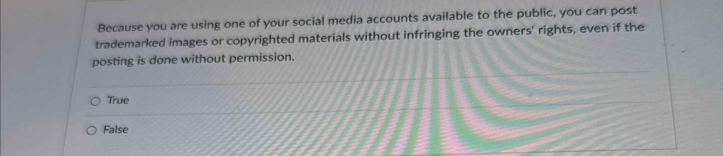 Solved Because you are using one of your social media | Chegg.com