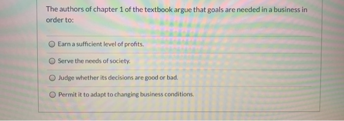 Solved The authors of chapter 1 of the textbook argue that | Chegg.com