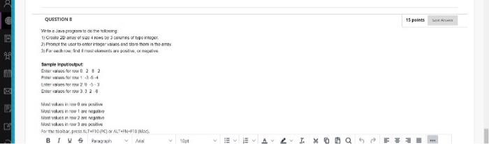 Solved Write a Java program to do the following:1) Create 2D | Chegg.com