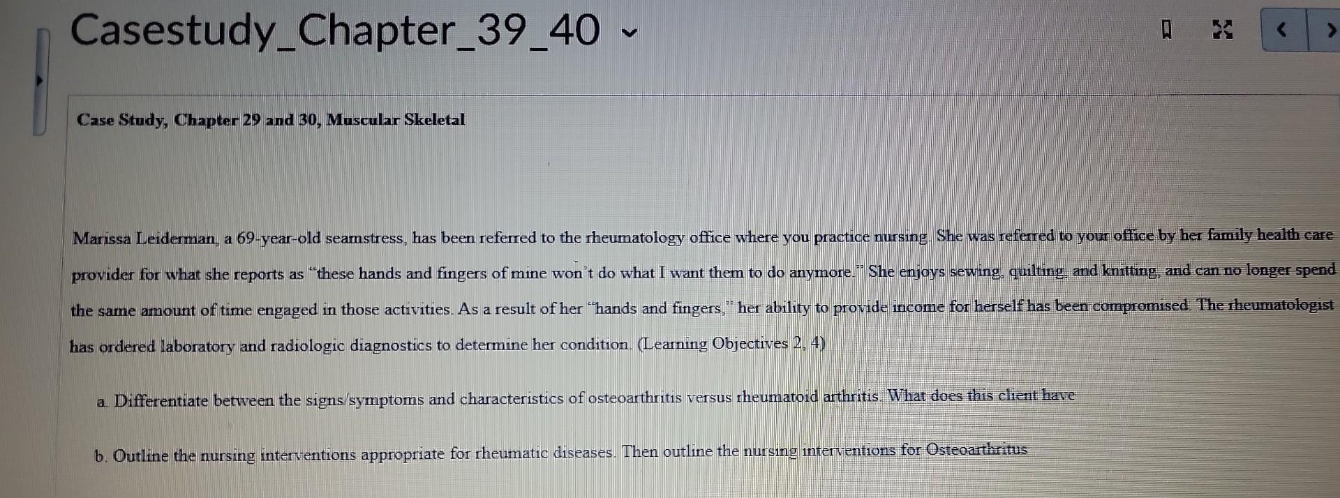 guided case study muscle malady answers