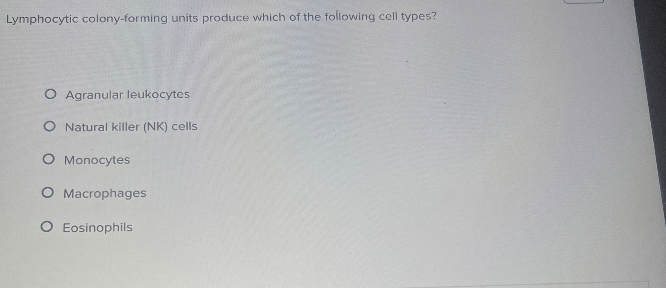 Solved Lymphocytic colony-forming units produce which of the | Chegg.com