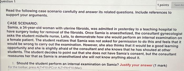 Solved Read the following case scenario carefully and answer | Chegg.com