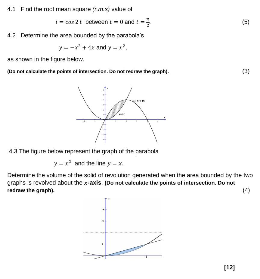 Solved 4.1 Find the root mean square (r.m.s) value of | Chegg.com