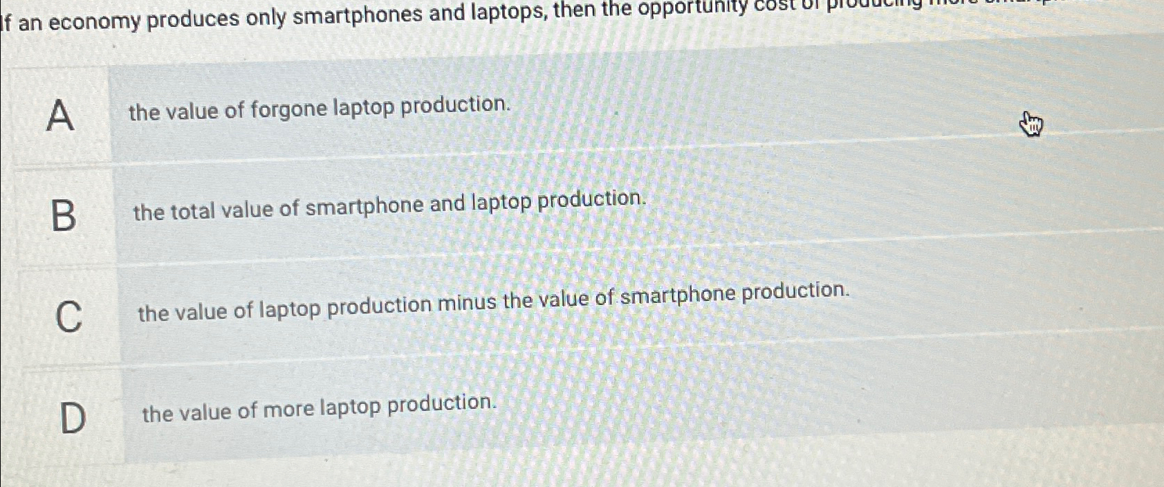 Solved If an economy produces only smartphones and laptops, | Chegg.com