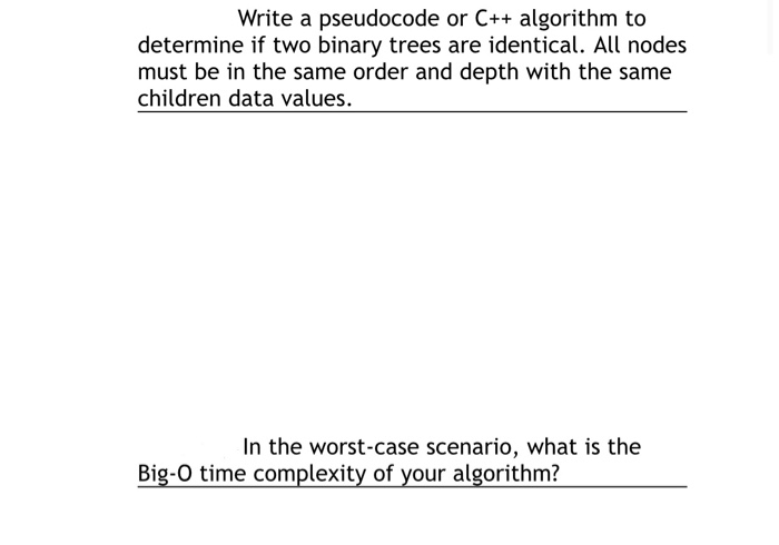 Solved Write a pseudocode or C++ algorithm to determine if | Chegg.com