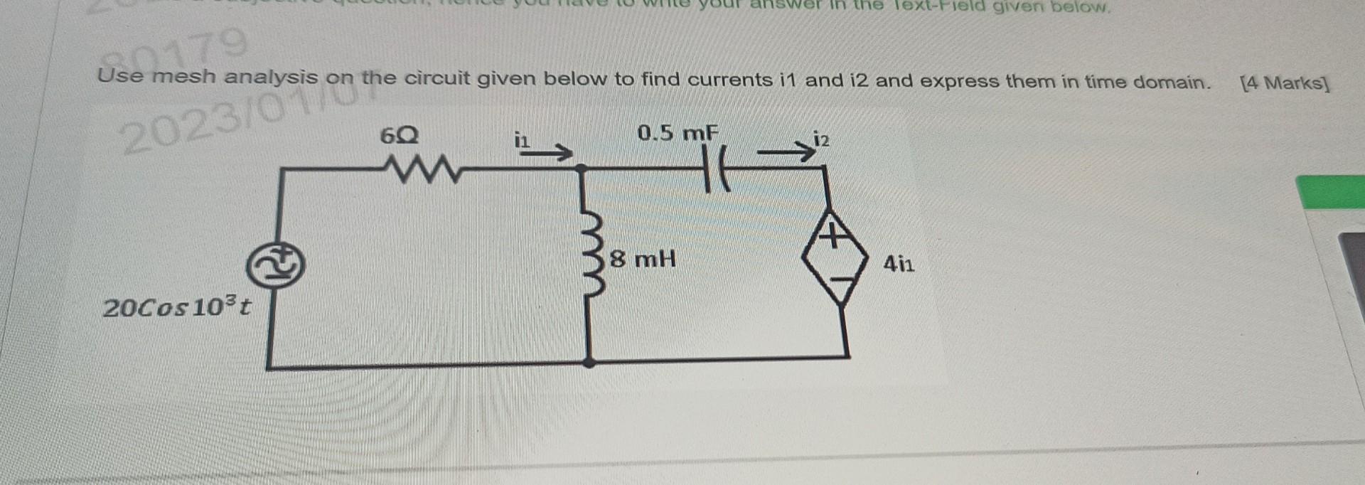 Solved Use mesh analysis on the circuit given below to find | Chegg.com