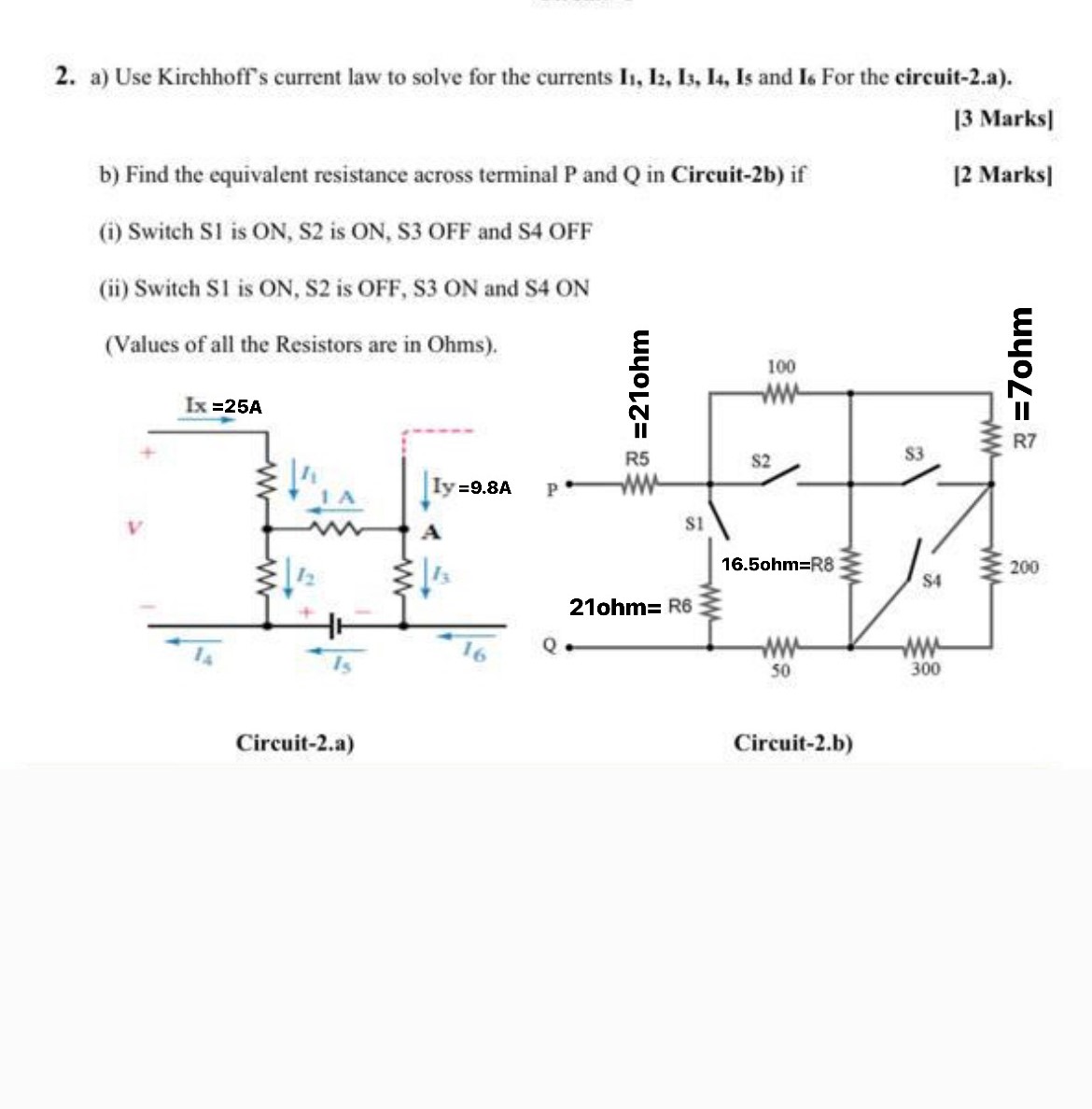 Solved a) ﻿Use Kirchhoff's current law to solve for the | Chegg.com