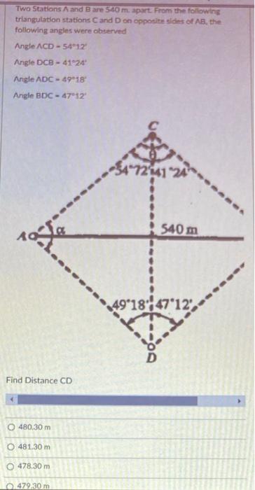 Solved TWO Stations A And B Are 540 M. Apart From The | Chegg.com