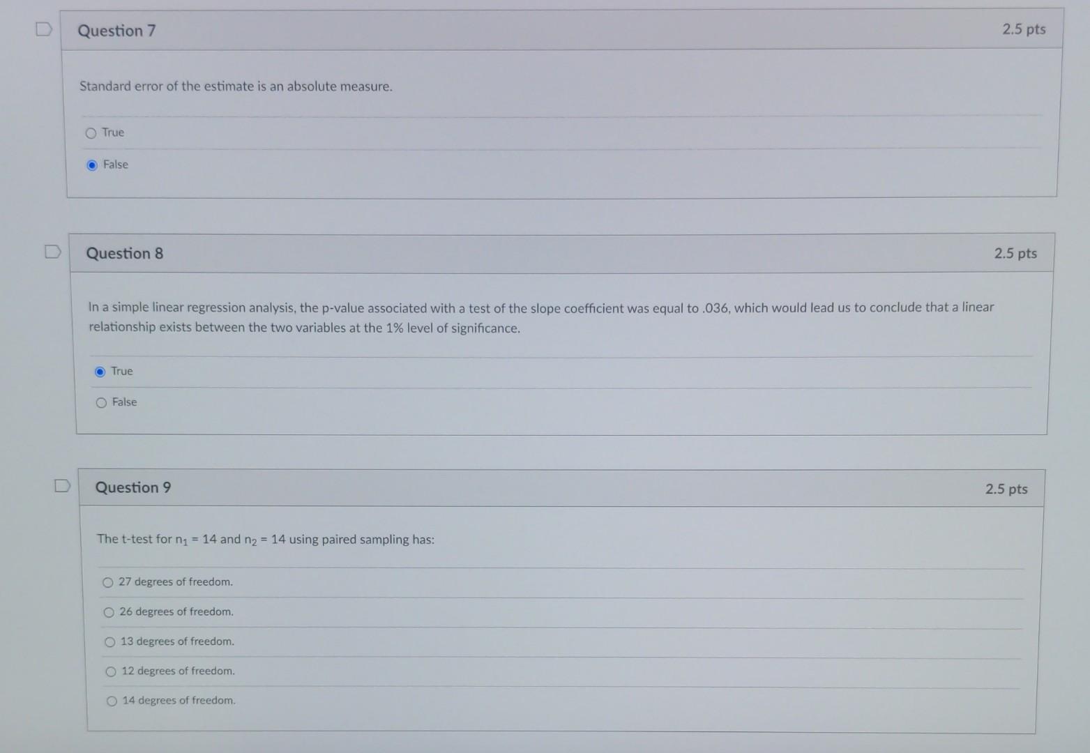 Solved Question 7 2.5 pts Standard error of the estimate is | Chegg.com