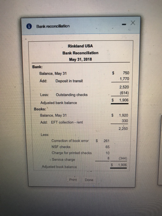 Solved Read the requirement Record the EFT deposit Journal