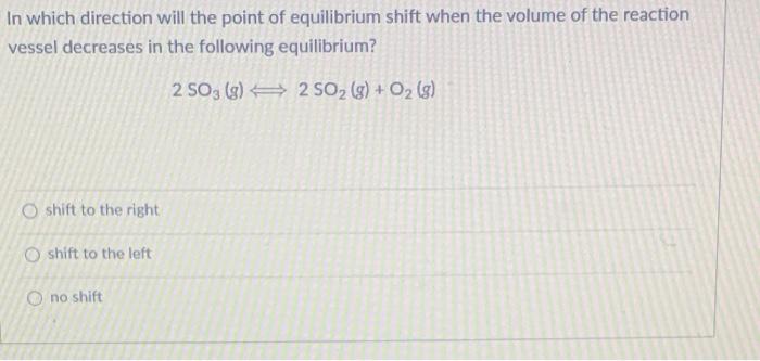 Solved In which direction will the point of equilibrium | Chegg.com