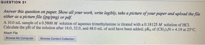 Solved QUESTION 31 Answer this question on paper. Show all | Chegg.com