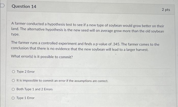 state the question and hypothesis that the farmer posed