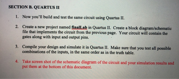 Solved Co Sons SECTION B. QUARTUS II 1. Now You'll Build | Chegg.com