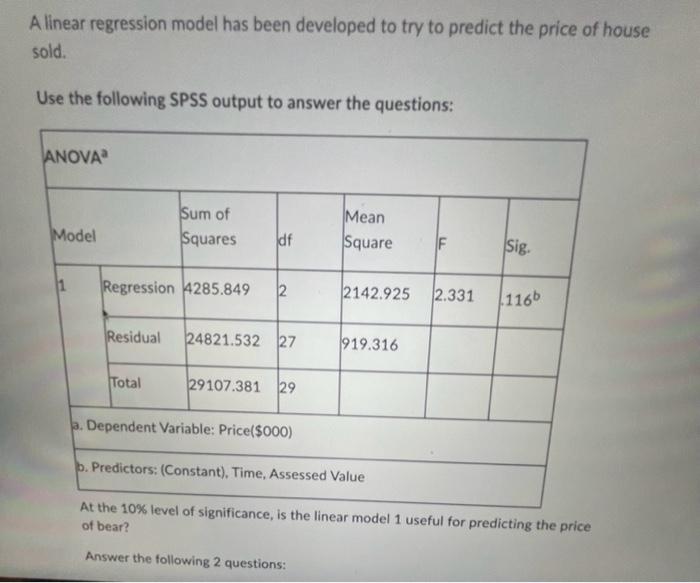 The Linear Regression of Time and Price