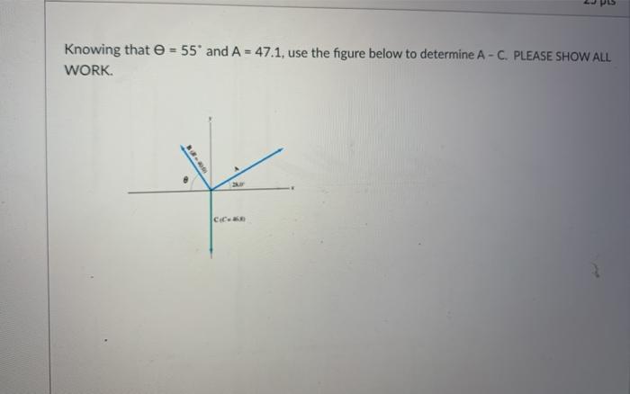 Solved Knowing that - 55 and A = 47.1, use the figure below | Chegg.com