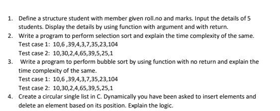 Solved Questions based on Data Structure and | Chegg.com