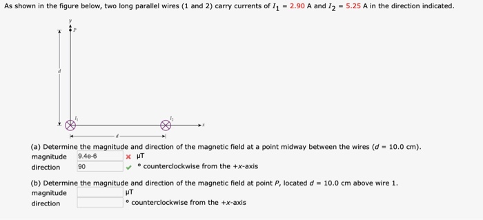 Solved As shown in the figure below, two long parallel wires | Chegg.com