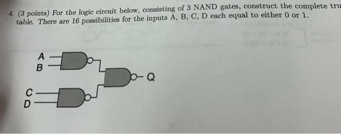 Solved 4. (3 Points) For The Logic Circuit Below, Consisting | Chegg.com