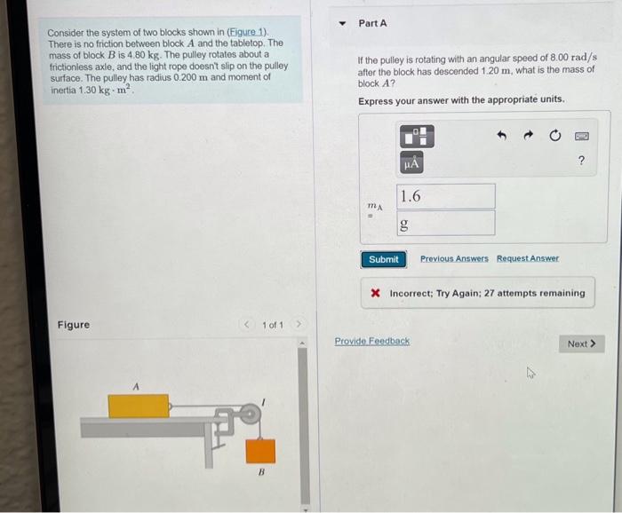 Solved Consider The System Of Two Blocks Shown In (Figure | Chegg.com