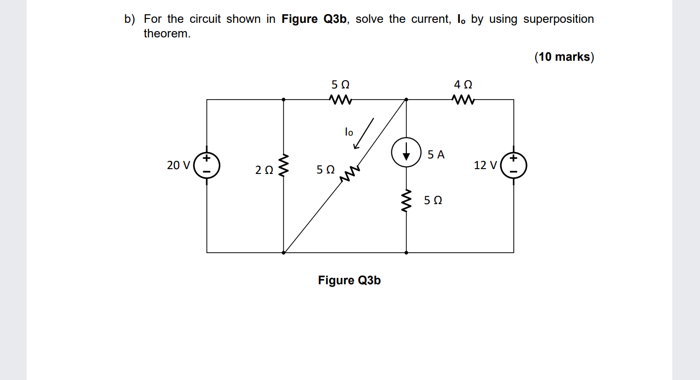 Solved B) For The Circuit Shown In Figure Q3b, Solve The | Chegg.com