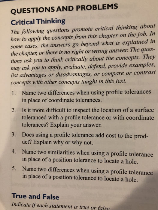 Solved QUESTIONS AND PROBLEMS Critical Thinking The | Chegg.com