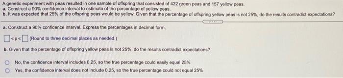 genetic experiment with peas resulted