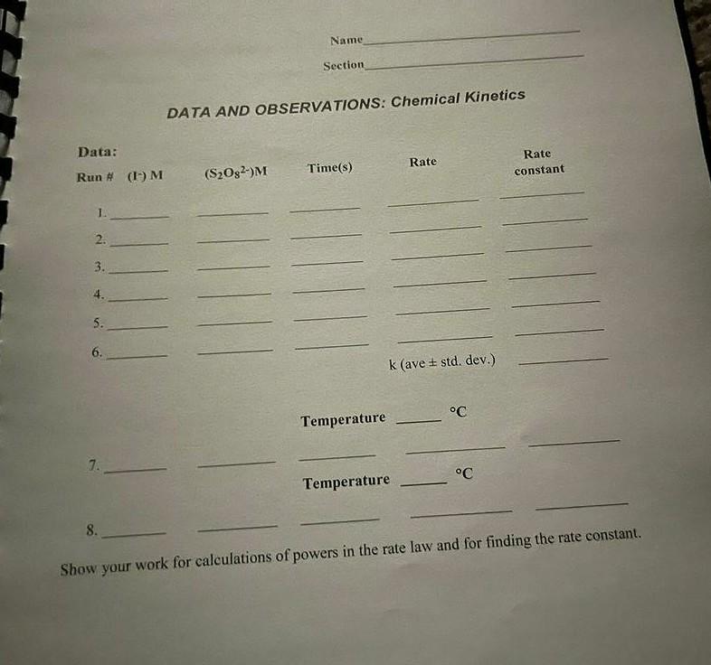 Solved Find The Rate Of Reaction And Rate Constant From The Chegg Com   Image