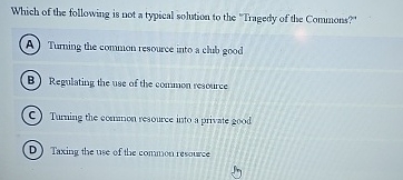 Solved Which of the following is not a typical solution to | Chegg.com