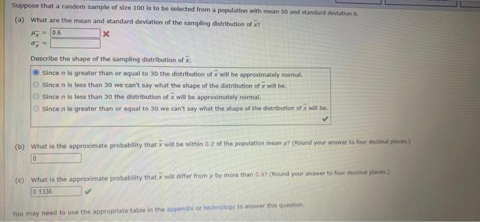 Solved Describe the shape of the sampling distribution of | Chegg.com